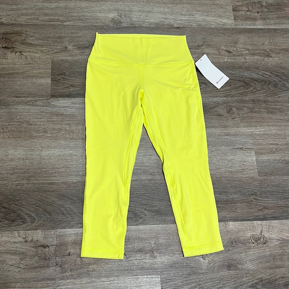 Lululemon Align HR Crop 23” Electric Lemon Yellow Leggings New With Tags Size 10